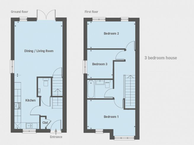 Floor plan 3 bedroom house - artist impression subject to change